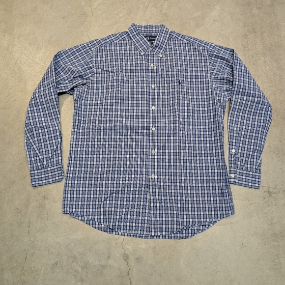 Ralph Lauren Other - VTG Ralph Lauren Custom Fit Men's M Check Blue White Button Down Shirt